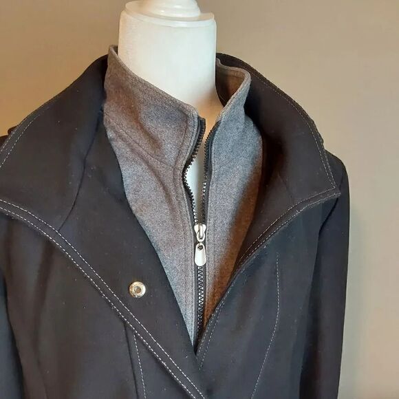 Fleet Street Limited Coat Size L Black Wool - Picture 3 of 12